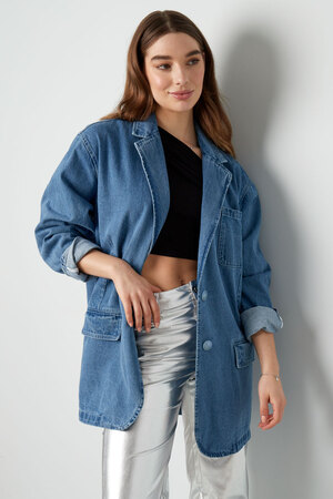 Blazer en jean avec boutons - bleu clair  h5 Image4